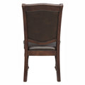 Traditional Style Dining Room Table W Leaf 2X Armchairs And 4X Side Chairs Dining 7Pc Set Brown Cherry Finish Upholstered Seat Wooden Furniture Wood Wood Brown Mix Seats 6 Wood Dining Room Extendable Traditional Double Pedestal Rectangular Dining Table