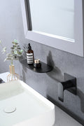 Single Handle Wall Mounted Bathroom Waterfall Sink Faucet Matte Black Stainless Steel