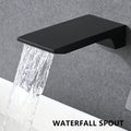 Wall Mount Waterfall Bathtub Faucet Matte Black Stainless Steel