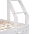 Full Over Twin & Twin Bunk Bed, Wood Triple Bunk Bed With Drawers And Guardrails, White Old Sku: Lp000143Aak White Solid Wood