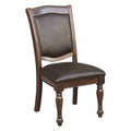 Traditional Style Dining Room Table W Leaf 2X Armchairs And 4X Side Chairs Dining 7Pc Set Brown Cherry Finish Upholstered Seat Wooden Furniture Wood Wood Brown Mix Seats 6 Wood Dining Room Extendable Traditional Double Pedestal Rectangular Dining Table