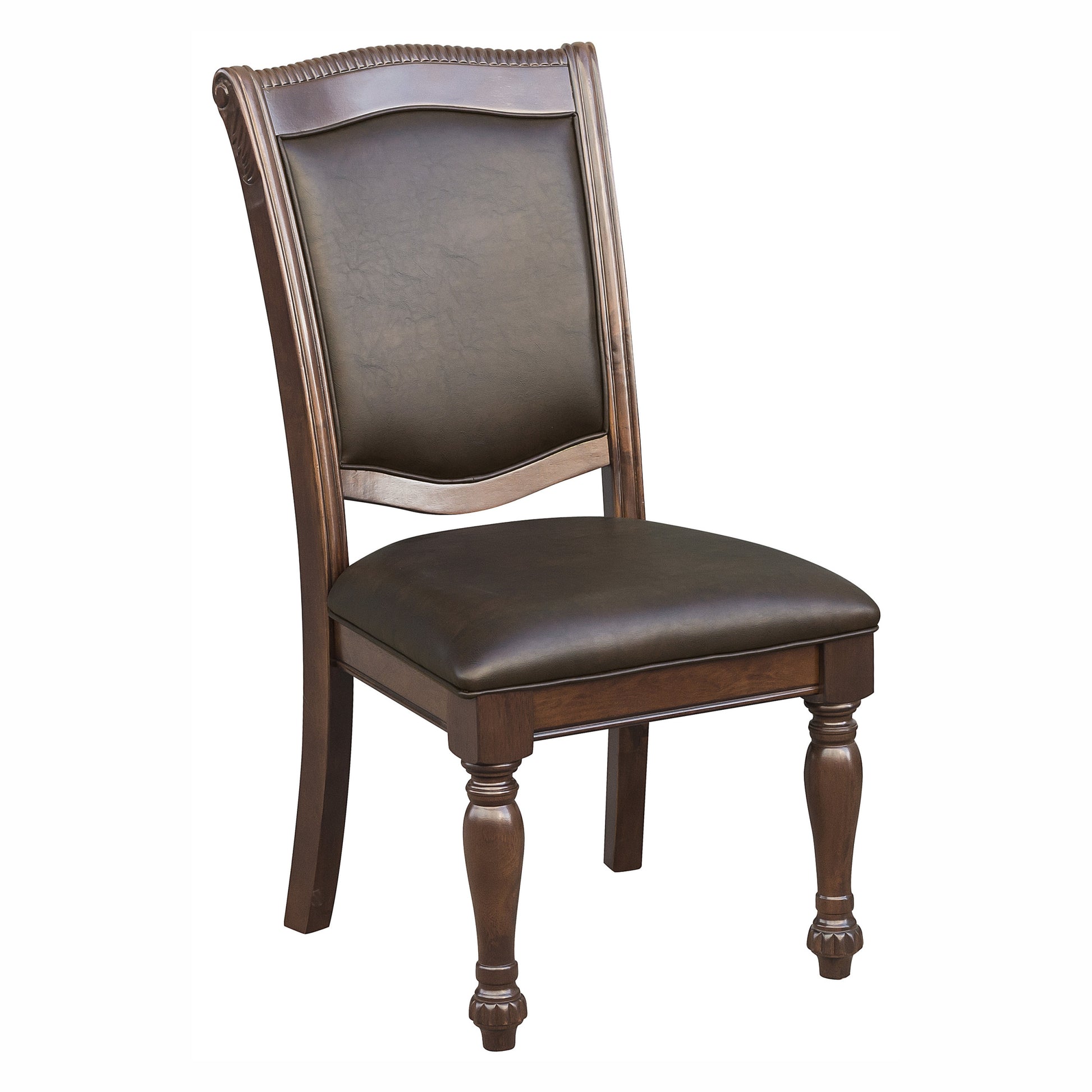 Traditional Style Dining Room Table W Leaf 2X Armchairs And 4X Side Chairs Dining 7Pc Set Brown Cherry Finish Upholstered Seat Wooden Furniture Wood Wood Brown Mix Seats 6 Wood Dining Room Extendable Traditional Double Pedestal Rectangular Dining Table