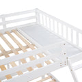 Full Over Twin & Twin Bunk Bed, Wood Triple Bunk Bed With Drawers And Guardrails, White Old Sku: Lp000143Aak White Solid Wood