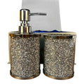 Ambrose Exquisite 3 Piece Soap Dispenser And Toothbrush Holder With Tray Silver Glass