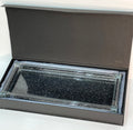 Ambrose Exquisite Large Glass Tray In Gift Box Black Glass