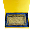 Ambrose Exquisite Small Glass Tray In Gift Box Gold Glass