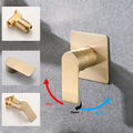 Wall Mount Waterfall Bathtub Faucet Brushed Gold Stainless Steel