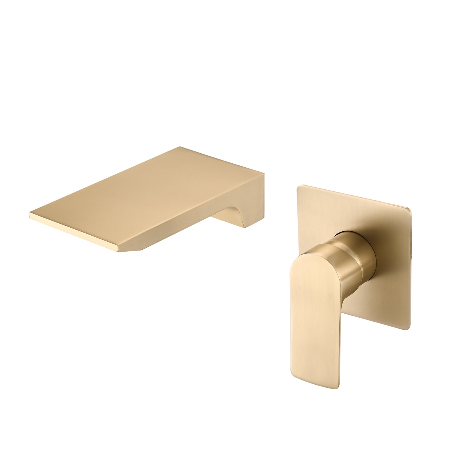 Wall Mount Waterfall Bathtub Faucet Brushed Gold Stainless Steel