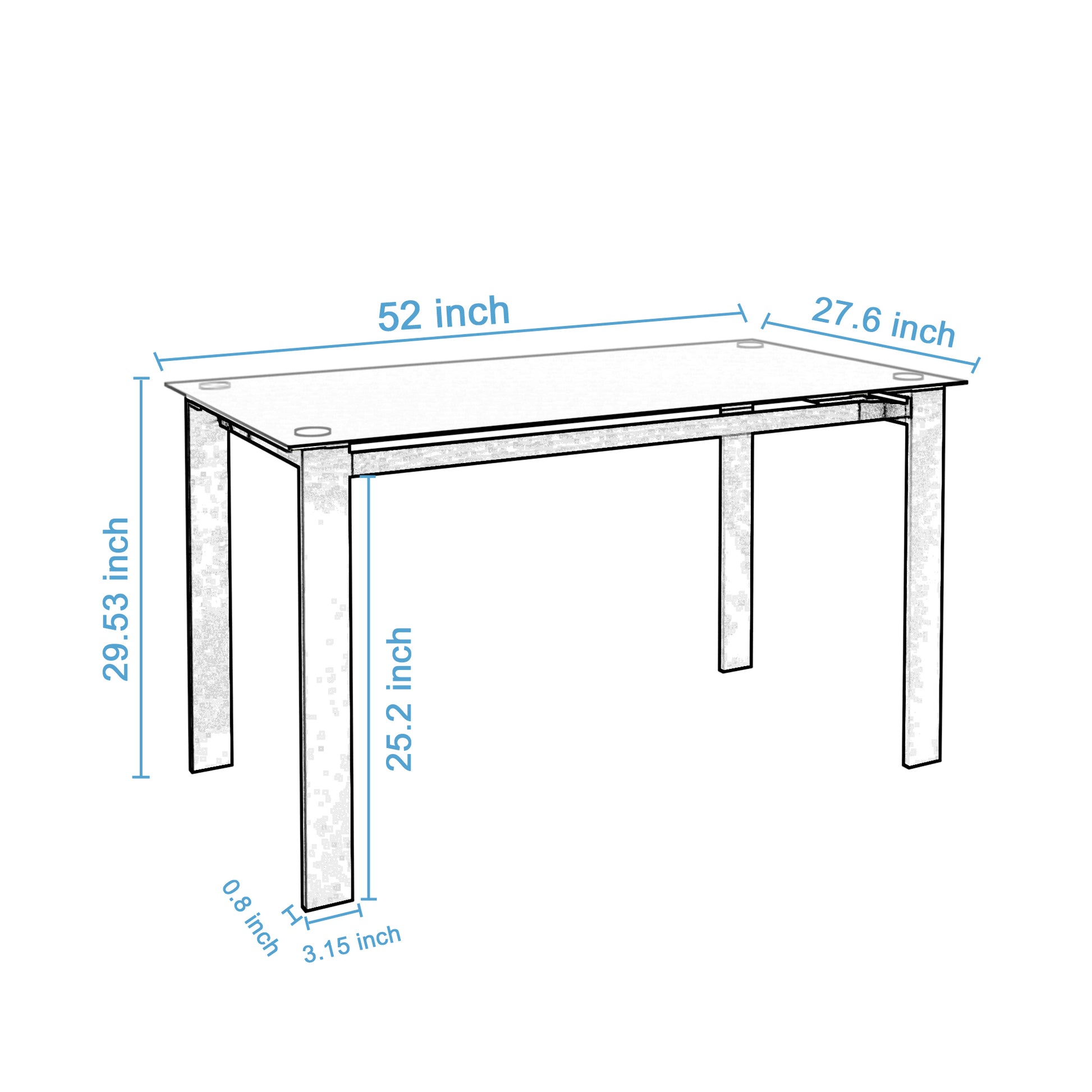 Dining Table, Safety And Easy To Clean,Multi Function Table For Dining And Living Room Black Glass