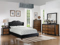 Queen Size Bed 1Pc Bed Set Black Faux Leather Upholstered Wingback Design Bed Frame Headboard Bedroom Furniture Tufted Upholstered Box Spring Not Required Queen Black Bedroom Contemporary,Modern Bed Frame Faux Leather Plywood