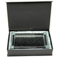 Ambrose Exquisite Medium Glass Tray In Gift Box Black Glass