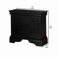 Contemporary Bedroom Furniture Nightstand Black Color 2 X Drawers Bed Side Table Pine Wood Black 2 Drawers Bedroom Bedside Cabinet Contemporary,Modern Drawers Black Solid Wood