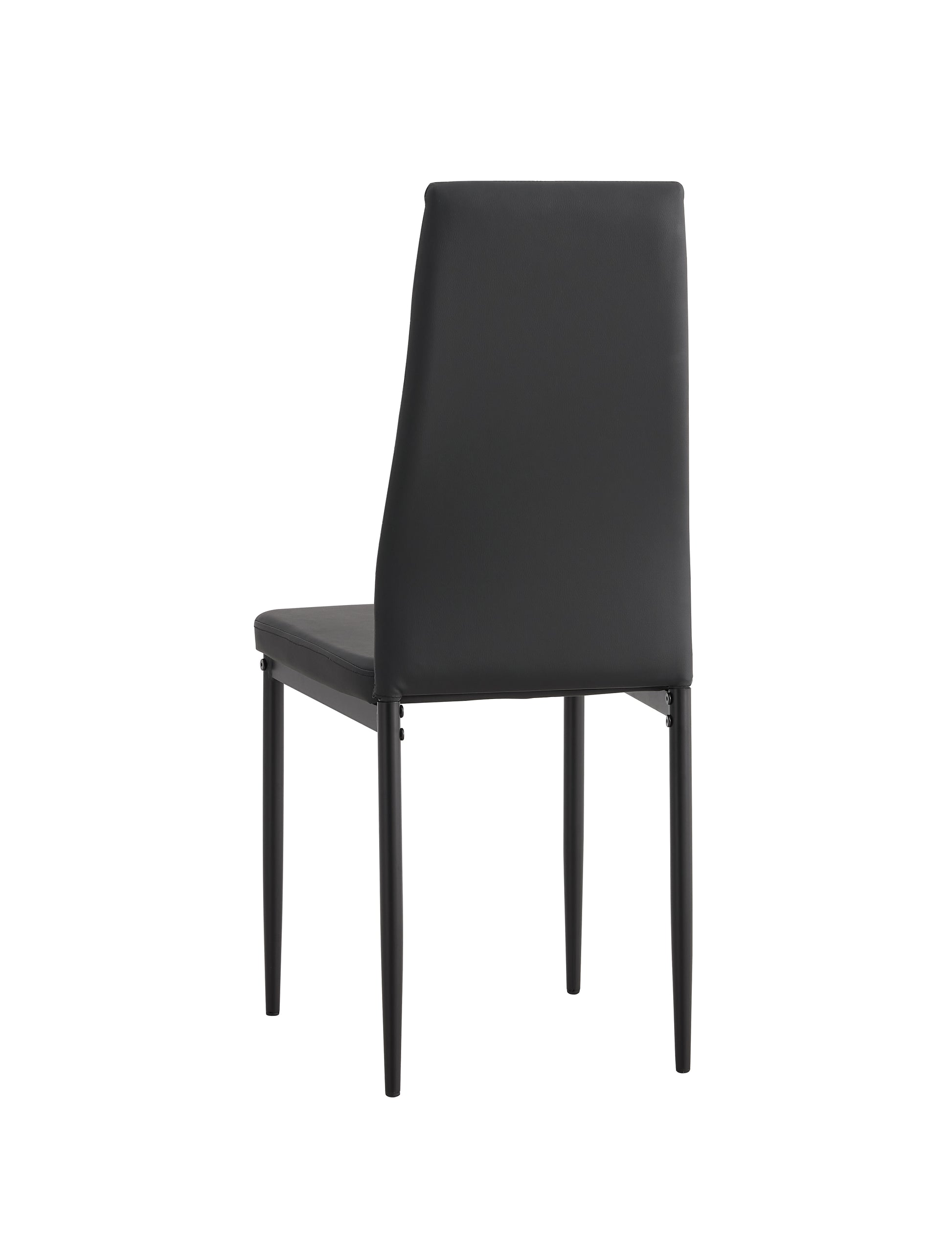 7 Piece Dining Table Set, Dining Table And Chair Black Glass