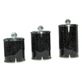Ambrose Exquisite Three Glass Canister Set In Gift Box Black Glass