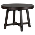 5 Piece Farmhouse Dining Table Set Wood Round Extendable Dining Table And 4 Upholstered Dining Chairs Espresso Espresso Solid Wood