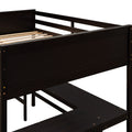 Full Size Loft Bed With Shelves And Desk, Wooden Loft Bed With Desk Espresso Espresso Solid Wood