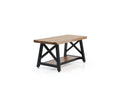 Furnish Home Store Berlin 39'' Solid Wood Rustic Coffee Cocktail Table For Living Rooms With Shelf Walnut Solid Wood