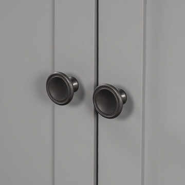 Video 24" Grey Modern Sleek Bathroom Vanity Elegant Ceramic Sink With Solid Wood Frame Open Style Shelf Grey Solid Wood