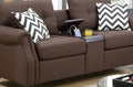 2Pcs Sofa Set Living Room Furniture Dark Coffee Plush Polyfiber Sofa Loveseat W Console Pillows Couch Coffee Wood Primary Living Space Cushion Back Contemporary,Modern Pillow Top Arms Solid Wood 5 Seat