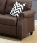 2Pcs Sofa Set Living Room Furniture Dark Coffee Plush Polyfiber Sofa Loveseat W Console Pillows Couch Coffee Wood Primary Living Space Cushion Back Contemporary,Modern Pillow Top Arms Solid Wood 5 Seat