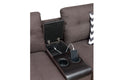 2Pcs Sofa Set Living Room Furniture Dark Coffee Plush Polyfiber Sofa Loveseat W Console Pillows Couch Coffee Wood Primary Living Space Cushion Back Contemporary,Modern Pillow Top Arms Solid Wood 5 Seat