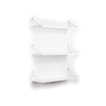 Altai Floating Wall Decor Wall Mounted Rustic Decorative Hanging Metal Bracket Triple Shelfs For Books, White White Solid Wood