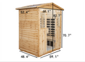Four Person Old Fir Far Infrared Outdoor Sauna Room Natural Wood Wood Stainless Steel Glass