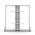 Furnish Home Store Kipp Wood Frame Etagere Open Back 6 Shelves Bookcase Industrial Bookshelf For Office And Living Rooms Modern Bookcases Large Bookshelf Organizer, Walnut White Walnut Solid Wood