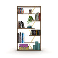 Furnish Home Store Wood Frame Etagere Open Back 6 Shelves Bookcase Industrial Bookshelf For Office And Living Rooms Modern Bookcases Large Bookshelf Organizer, Walnut Yellow Walnut Solid Wood