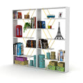 Furnish Home Store Wood Frame Etagere Open Back 6 Shelves Bookcase Industrial Bookshelf For Office And Living Rooms Modern Bookcases Large Bookshelf Organizer, White Yellow White Solid Wood