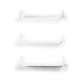 Altai Floating Wall Decor Wall Mounted Rustic Decorative Hanging Metal Bracket Triple Shelfs For Books, White White Solid Wood