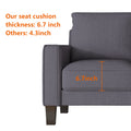 Modern Living Room Furniture L Shape Sofa With Ottoman In Dark Grey Fabric Dark Grey Foam Fabric