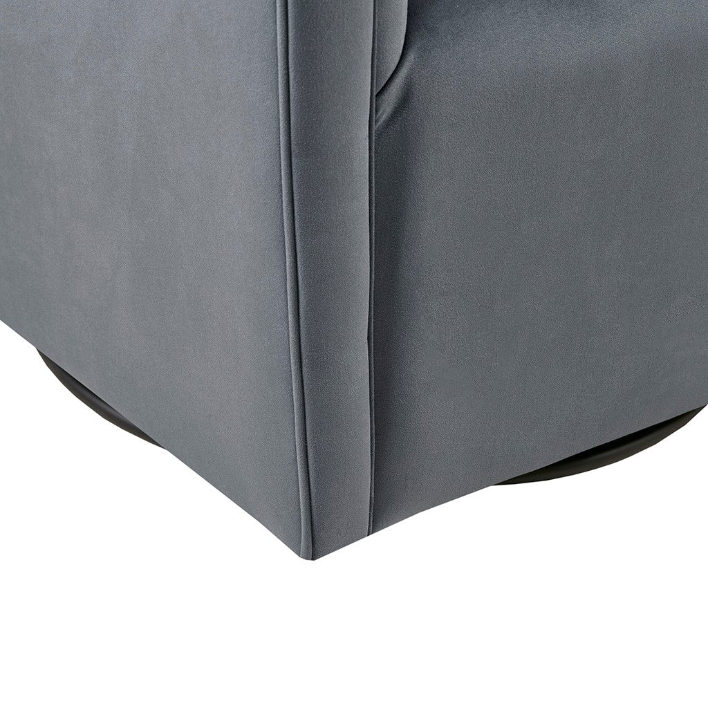 Ryker Swivel Chair Gray Solid Wood