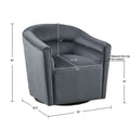 Ryker Swivel Chair Gray Solid Wood