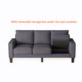 Modern Living Room Furniture L Shape Sofa With Ottoman In Dark Grey Fabric Dark Grey Foam Fabric