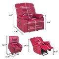 Power Lift Recliner Chair For Elderly Heavy Duty And Safety Motion Reclining Mechanism Fabric Sofa Living Room Chair Red Cotton Fabric