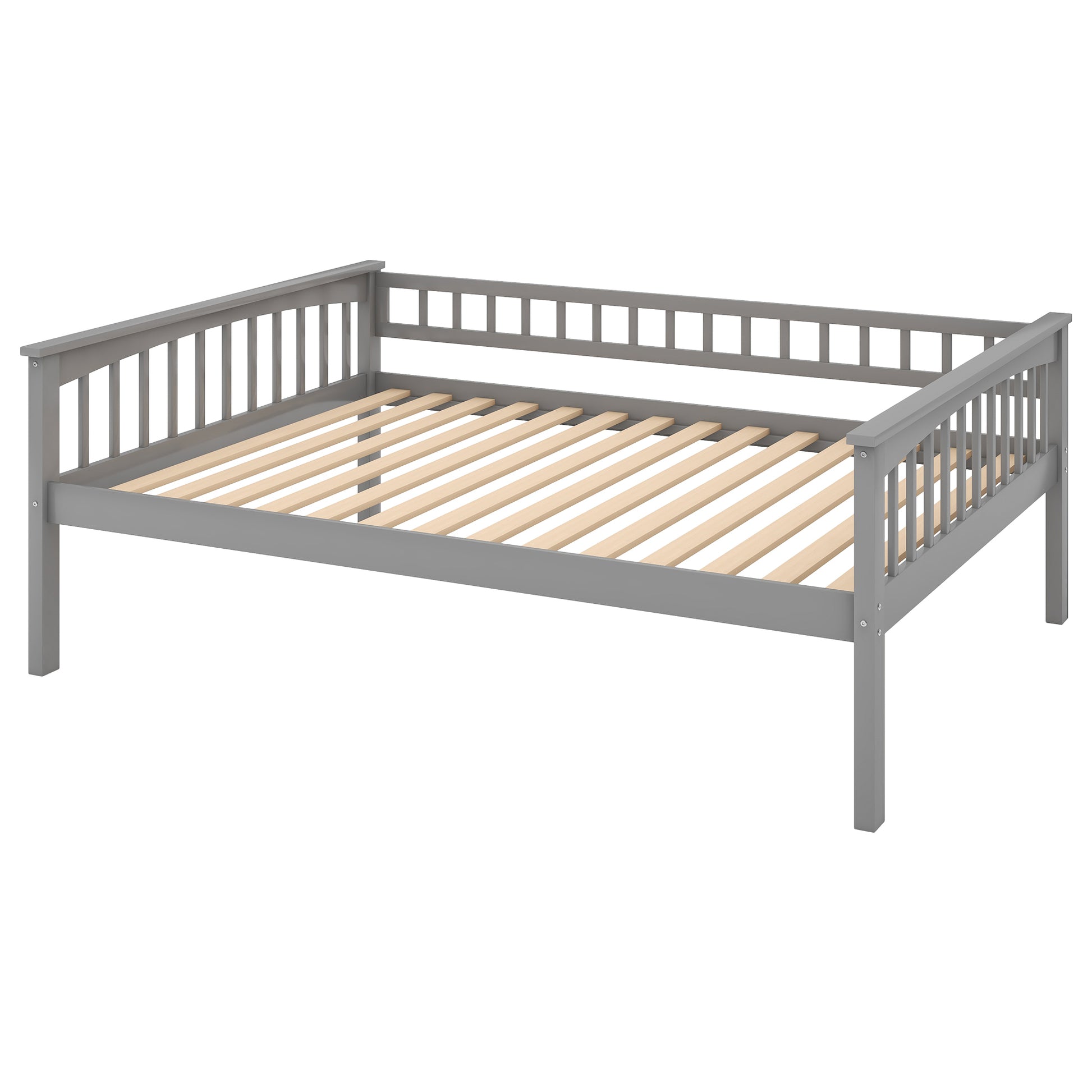 Full Over Full Bunk Bed With Drawers, Convertible Beds, Gray Old Sku:Sm000241Aae 1 Box Spring Not Required Full Gray Wood Bedroom Pine