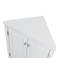 White Triangle Bathroom Storage Cabinet With Adjustable Shelves, Freestanding Floor Cabinet For Home Kitchen White Mdf