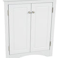 White Triangle Bathroom Storage Cabinet With Adjustable Shelves, Freestanding Floor Cabinet For Home Kitchen White Mdf