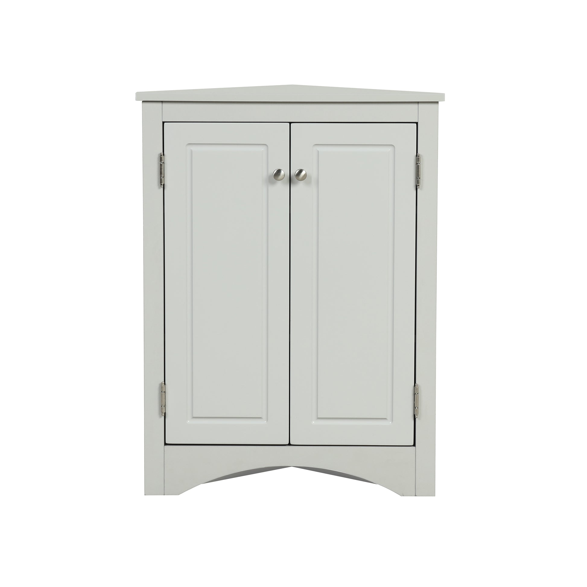 Grey Triangle Bathroom Storage Cabinet With Adjustable Shelves, Freestanding Floor Cabinet For Home Kitchen Grey Mdf