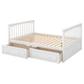 Full Over Full Bunk Bed With Drawers, Convertible Beds, White Old Sku: Sm000241Aak 1 Box Spring Not Required Full White Wood Bedroom Bunk Pine