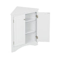 White Triangle Bathroom Storage Cabinet With Adjustable Shelves, Freestanding Floor Cabinet For Home Kitchen White Mdf