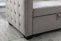 77 Inch Reversible Sectional Storage Sleeper Sofa Bedl Shape 2 Seat Sectional Chaise With Storageskin Feeling Velvet Fabric ,Light Grey Color For Living Room Furniture Light Grey Fabric 3 Seat