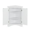 White Triangle Bathroom Storage Cabinet With Adjustable Shelves, Freestanding Floor Cabinet For Home Kitchen White Mdf