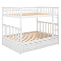 Full Over Full Bunk Bed With Drawers, Convertible Beds, White Old Sku: Sm000241Aak 1 Box Spring Not Required Full White Wood Bedroom Bunk Pine