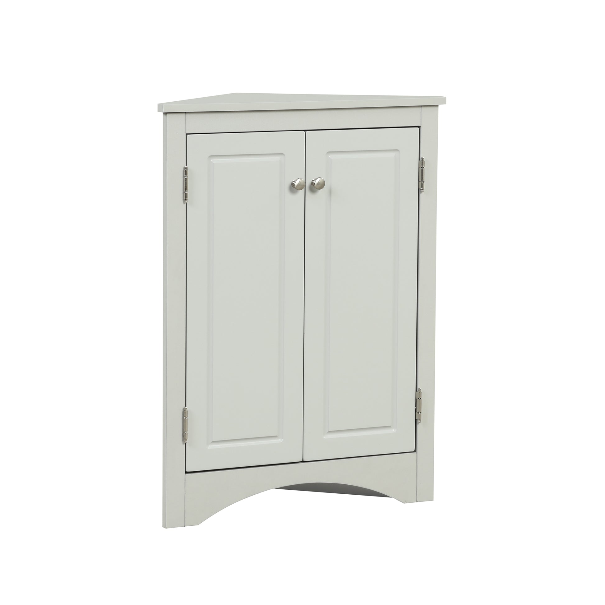 Grey Triangle Bathroom Storage Cabinet With Adjustable Shelves, Freestanding Floor Cabinet For Home Kitchen Grey Mdf