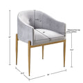 Tufted Low Back Upholstered Arm Dining Chair Set Of 2 Grey Polyester