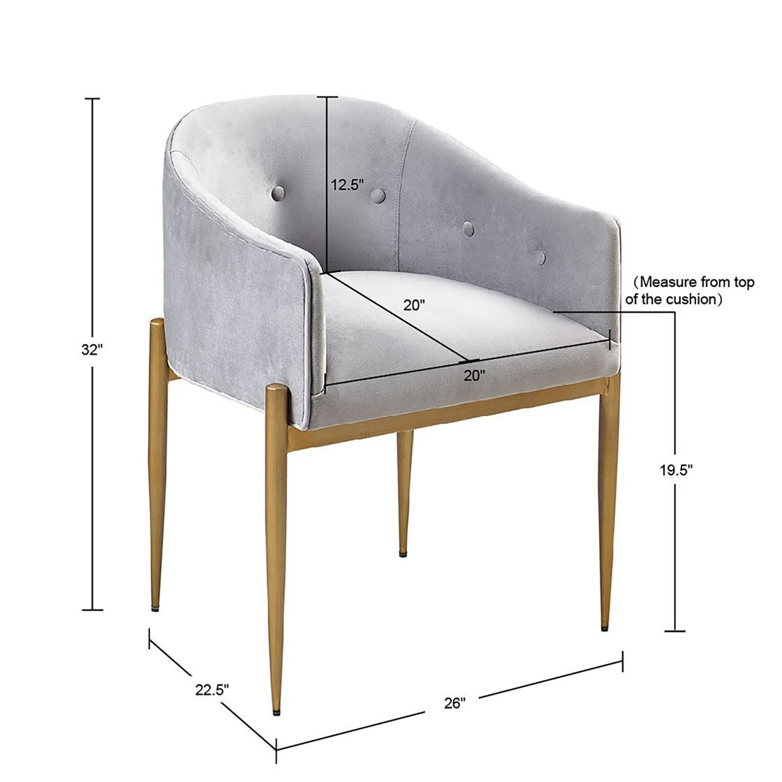 Tufted Low Back Upholstered Arm Dining Chair Set Of 2 Grey Polyester