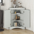 Grey Triangle Bathroom Storage Cabinet With Adjustable Shelves, Freestanding Floor Cabinet For Home Kitchen Grey Mdf