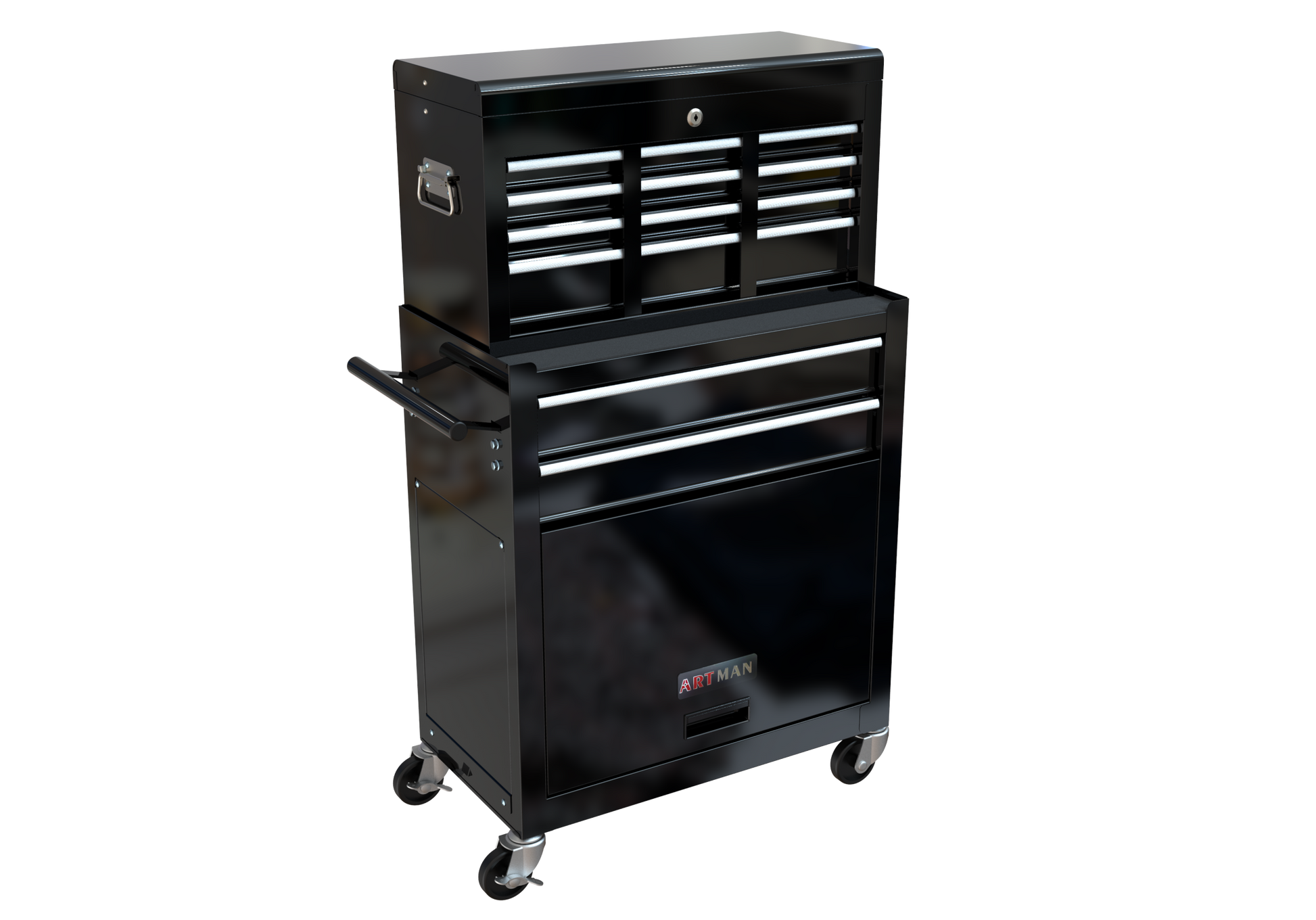 High Capacity Rolling Tool Chest With Wheels And Drawers, 8 Drawer Tool Storage Cabinet Black Black Steel